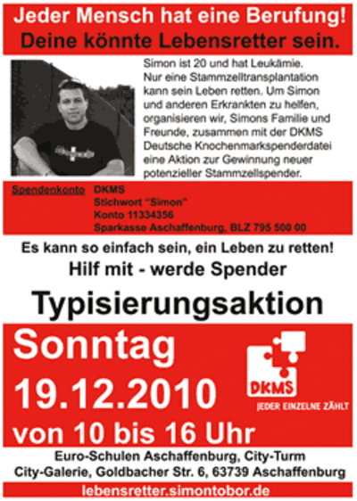 Aufruf zur Typisierungsaktion -1